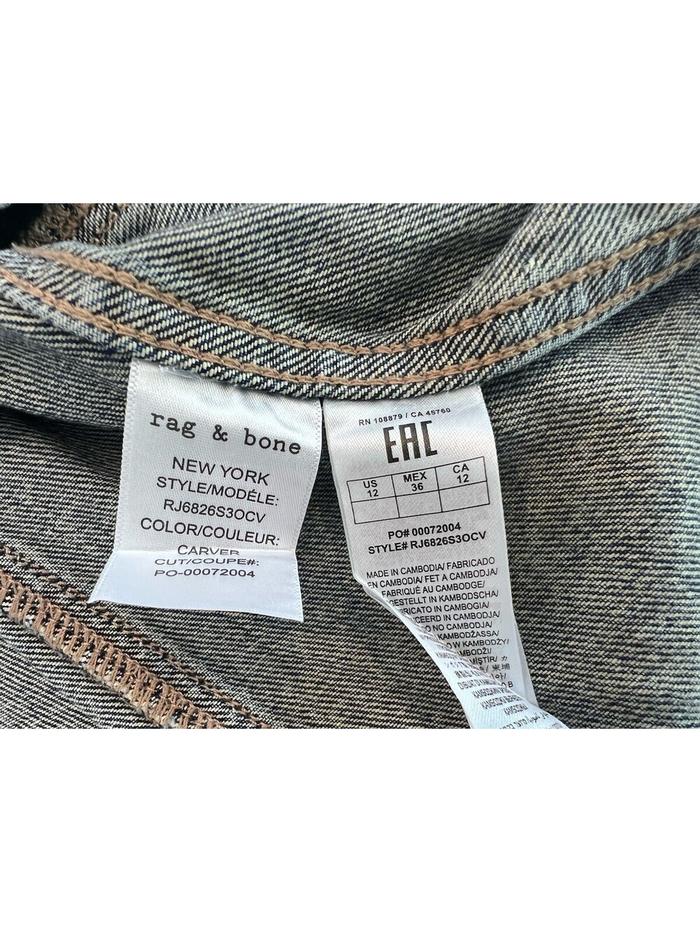 $298 Rag & Bone Lorraine Denim Mini Dress Women's Size 12 NWT - Picture 14 of 14